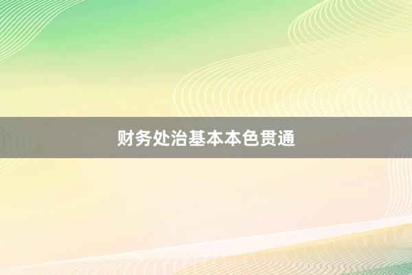 财务处治基本本色贯通